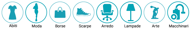 Abbigliamento, accessorio, borse, scarpe, arredo, sport, elettrodomestici